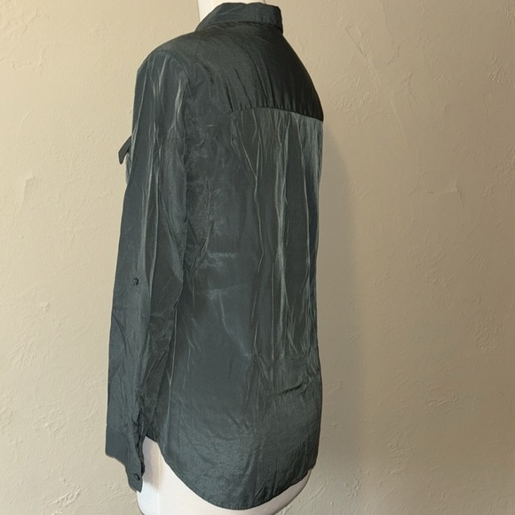 EXPRESS casual button up shirt with double breast pockets women’s small petite - Picture 5 of 13